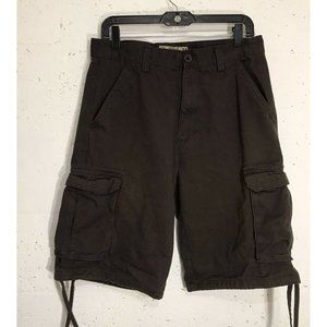 Men's Flat Front NOIZ premium Jeans Cargo Shorts Size 34 Brown Khaki